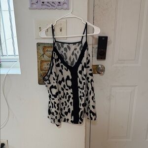 SHEIN Black and White Leopard Print Camisole